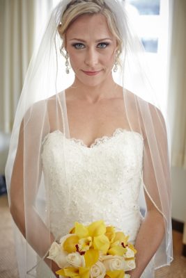 One of our brides, Lisa, right before she walked down the aisle